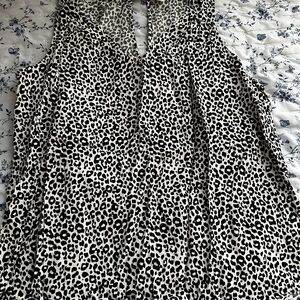 Old Navy Black and White Leopard Print Blouse